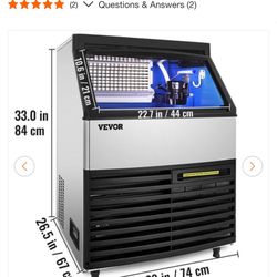 440 lb./24-Hour Freestanding Stainless Steel Commercial Ice Maker Machine in Silver with 77 lb. Bin