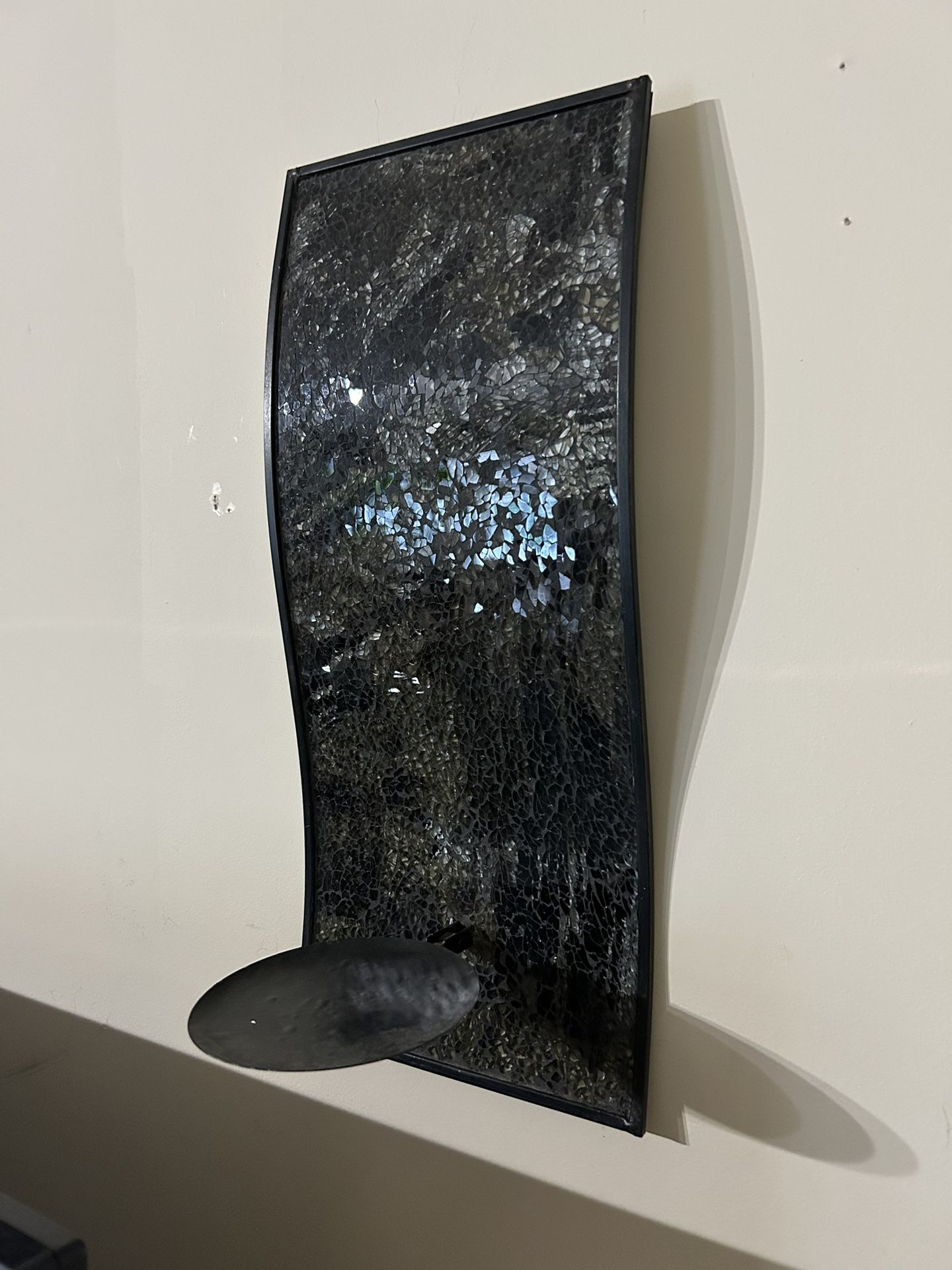2 Nos. Metal Art Board Cover With Glass And Candle Holder Size 18 Length * 8 Width Inch 