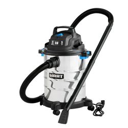 * Hart 6 gallon 5 peak HP stainless steel wet/dry vacuum with bonus car cleaning kit, new
