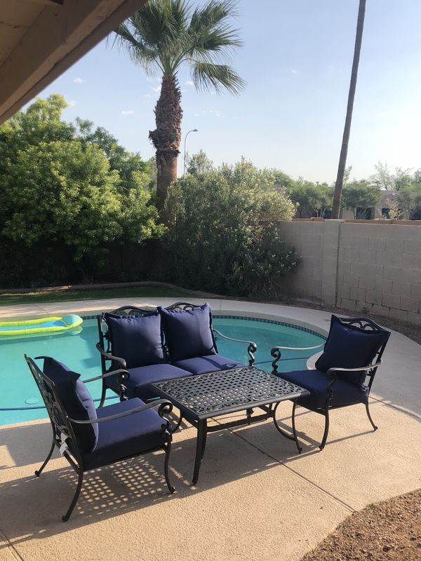 Patio Set Two Chairs Love Seat And Table Excellent Condition New Patio Set Two Chairs Love Seat And Table Excellent Condition New Cushions Furniture In Tempe Az Offerup