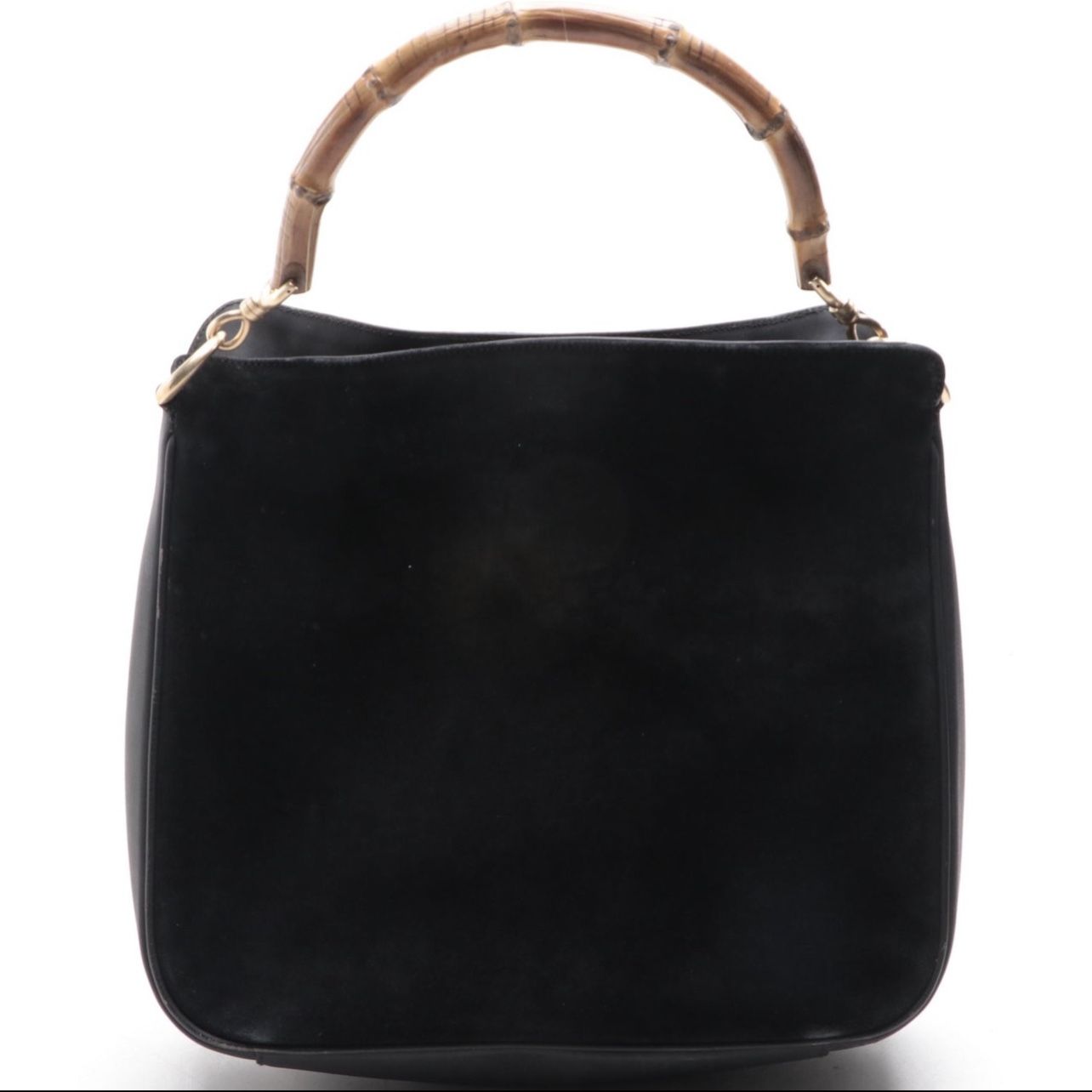 Gucci Bamboo Handle Handbag in Suede and Leather