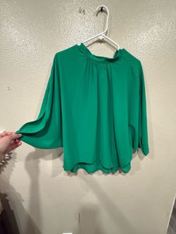 SHEIN women large green blouse