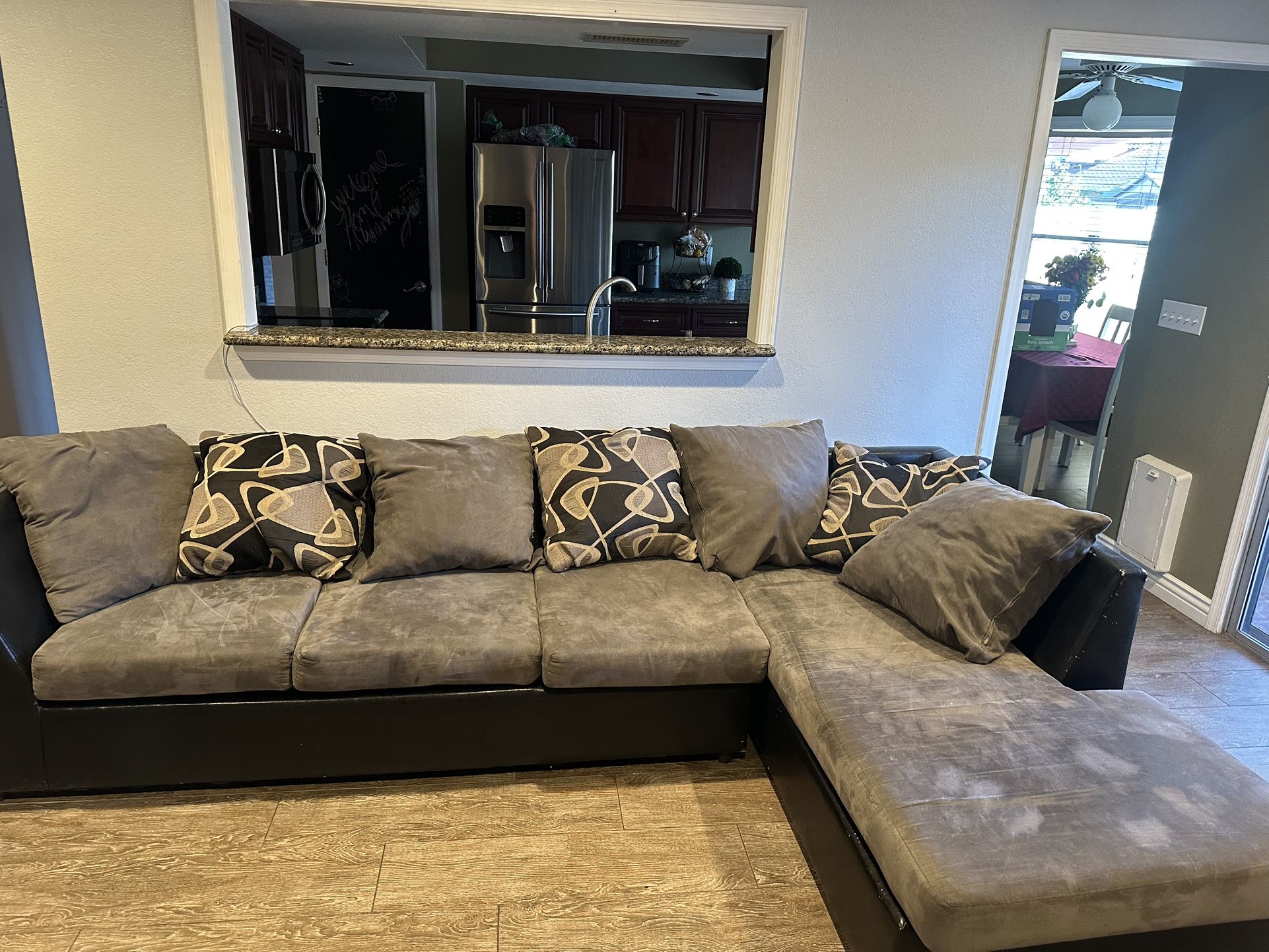 Grey Couch With Pillows