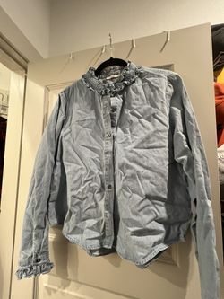 Jean Material Women’s/Juniors Blouse  Size Medium