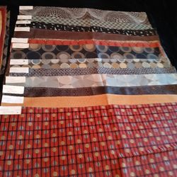 Fabric Samples -  2   + Storage Containers,  Assorted Sizes 