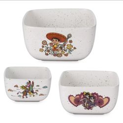 Disney Pixar Coco Dante Miguel Hector Set of Three Nesting Bowls New with Tag