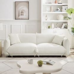 White Boucle Couch