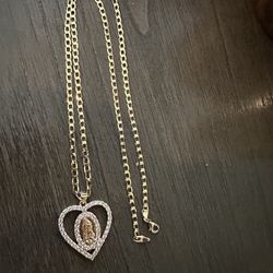 Gold Filled Chain With Heart Pendant 