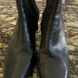 Women’s Black Leather Booties Size 8.5