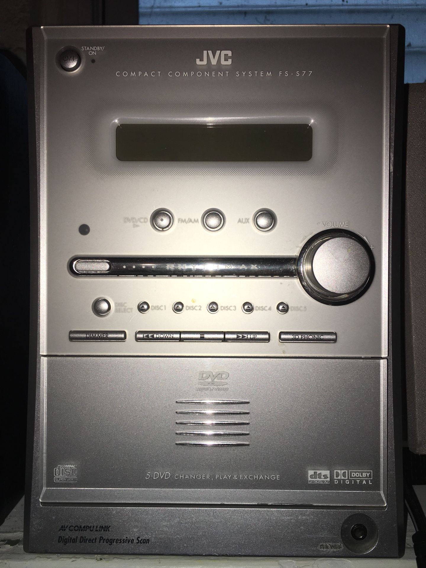 5 disk DVD, CD player and radio