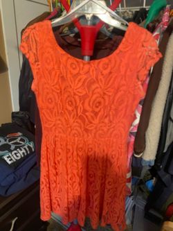 Orange Lace women dress
