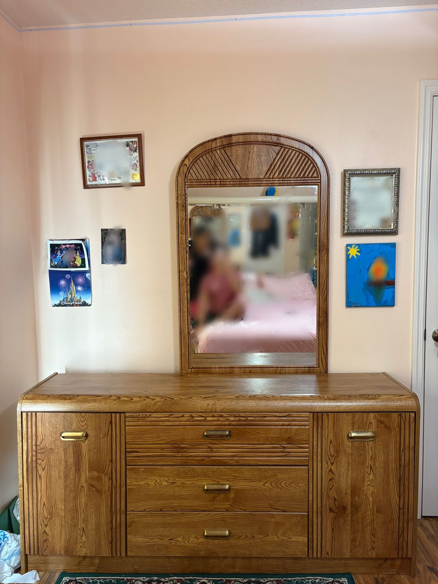 Dresser and Mirror Set