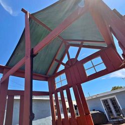 Kids Playhouse Swing Set Playground 