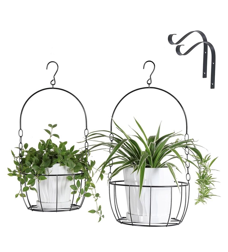 Two Metal Plant Hangers