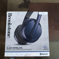 Brookstone Sleek Wireless Noise Isolating Headphones 