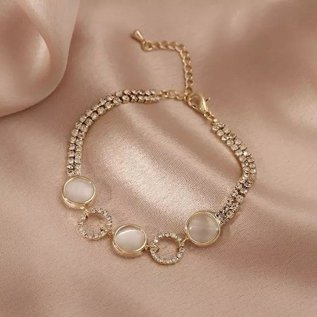 Fashion Two Layered Crystal Opal Bracelet 