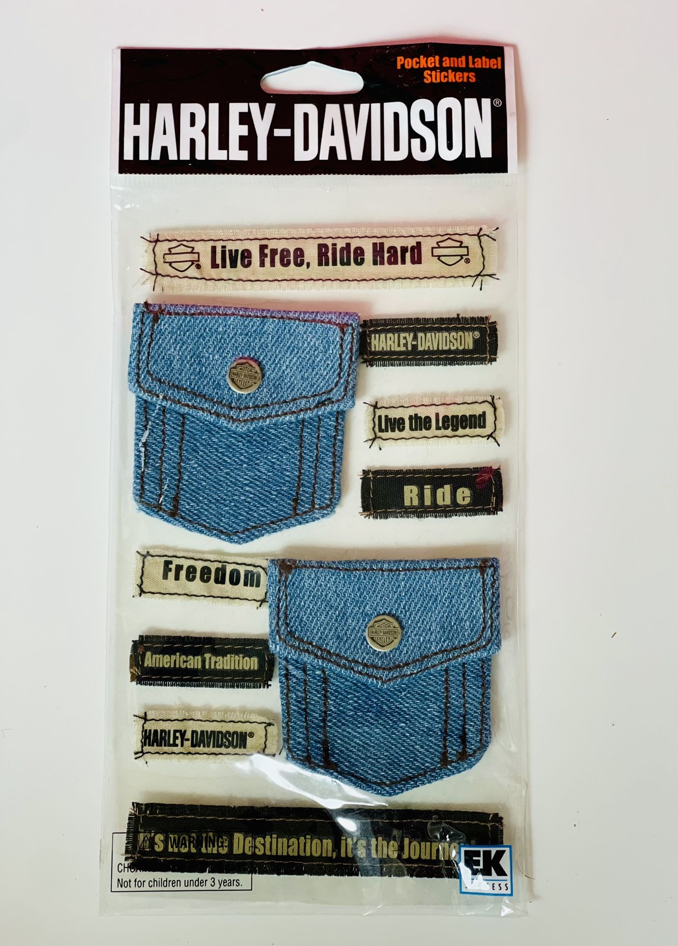 Harley Davidson Denim Stickers By EK Success HDJB12 Denim Pockets 2004 NEW