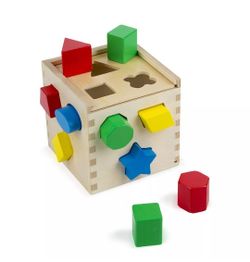 Melissa & Doug Wooden Shape Sorting Cube