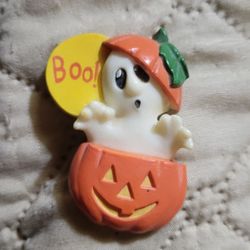 Halloween Ghost In A Pumpkin Pin