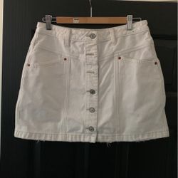 White Abercrombie & Fitch Jean Mini Skirt