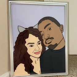 Glass Paintings Family, Friends, Pets, Anime & Cartoon Portraits Available LOCATED IN COVINA