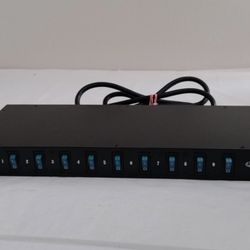 Pyle 15 Amp Rack Mountable PDU Power Strip Surge Protector w/ 9 Outlets PDBC70