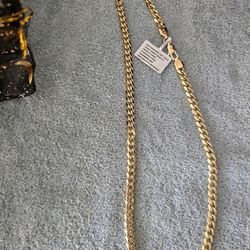 Cuban 20-in 6 Mm 14K Gold Necklace