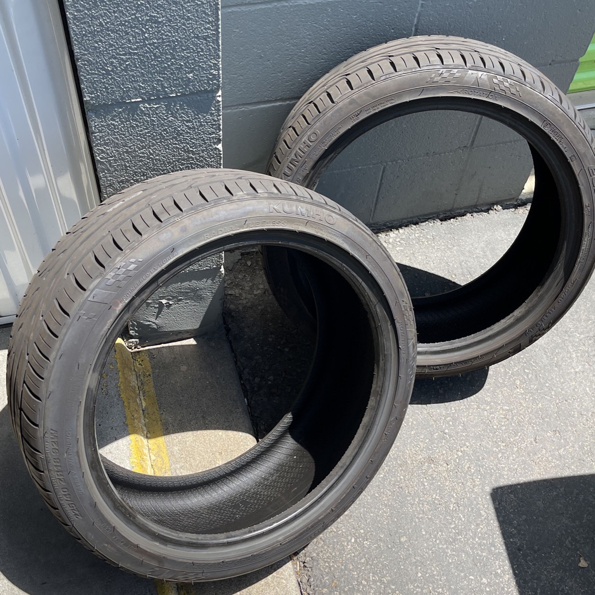 Kumho Tires 2weeks Old $ $120 Ea Or $180 For Both.