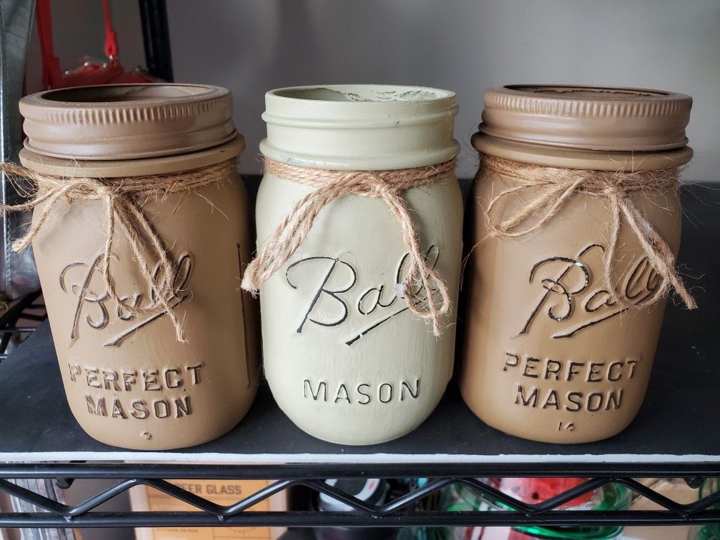 Pint Size Chalk Painted Mason Jars, Each