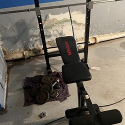 Bench And Curl Bar For Sale 