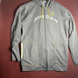 Michael Jordan Game Time, Gray And Yellow Hoodie (L) 