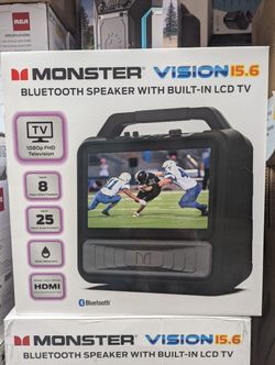Monster Vision 15.6 Bluetooth speaker with built in LCD display