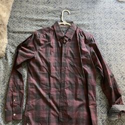 Ted Baker red plaid style dress shirt