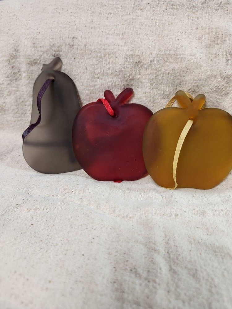 Vintage Lot of 3 Shaped Glass Ornament