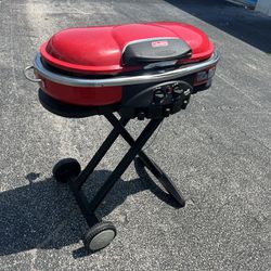 Coleman RoadTrip LXE Red Portable Foldable Small Propane Tank Camping Tailgating BBQ Grill! Works great! Does not include propane tank