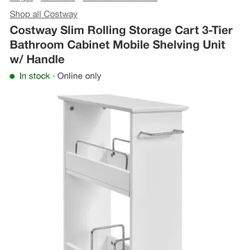Bathroom Rolling Cart  New  $45