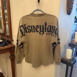 DISNEY Disneyland Resort Olive Green Oversized Spirit Jersey Top Size Small