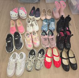 Lot of Toddler Girl Sneakers, Boots, Crocs, Shoes