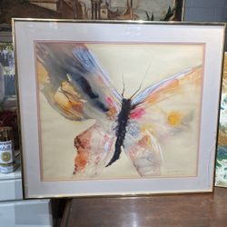 Vintage Watercolors, Signed By The Artist, Beautiful Butterfly