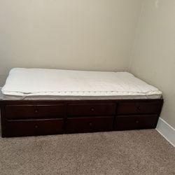 Twin Bed Frame with Drawers