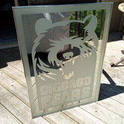 Rare Chicago Bears 34x24  Wall Mirror Roaring Bear