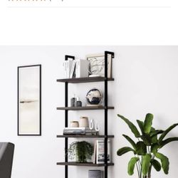 Theo Dark Walnut Brown 5  Shelf Bookcase (new)