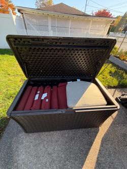 Suncast Patio Storage Bin w/ Cushions