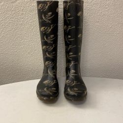 Jolly Roger Skull Rain Boots Ladies Size 7 