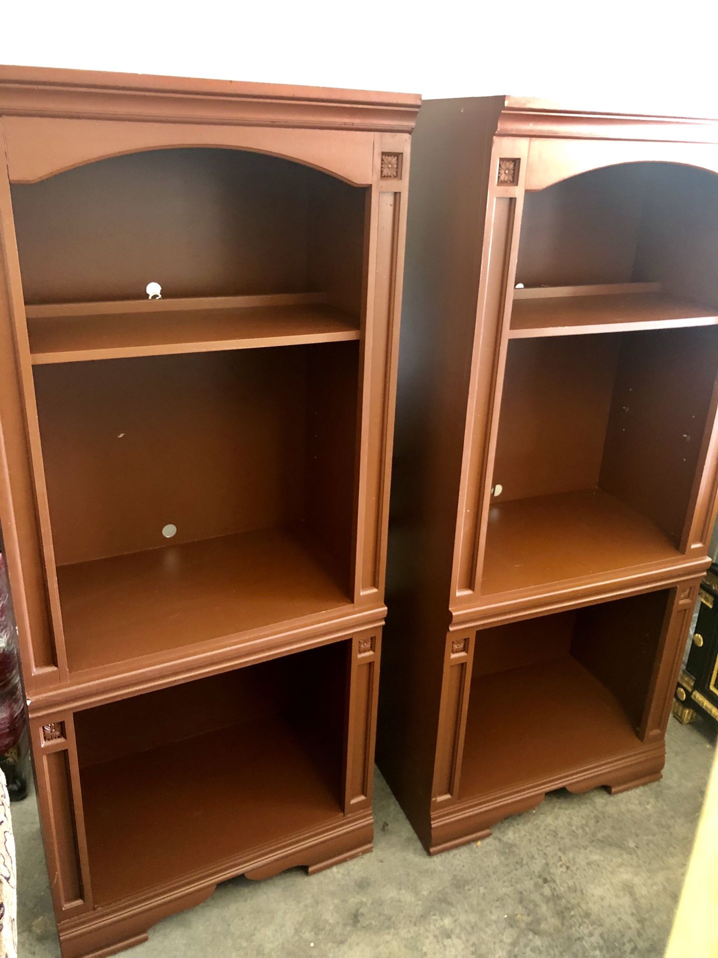 Brown bookshelves (4 extra shelves not pictured)