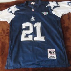 DEION SANDERS-Cowboys  Men's Mitchell&Ness 1994 Throwback Jersey Sz. 56 signed