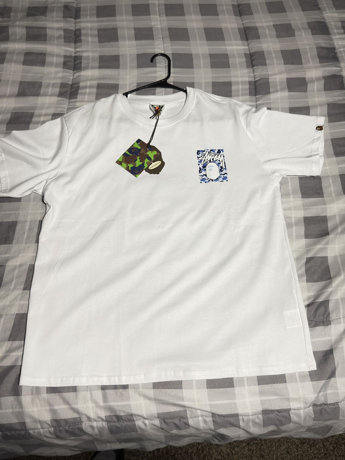 Bape x Stüssy White Tee XXL Fits Like XL Slim