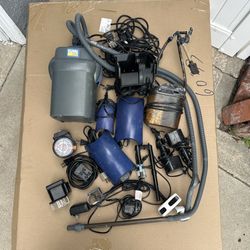 Lot Aquarium  Pumps Filters Fish Feeder Starter Kit 