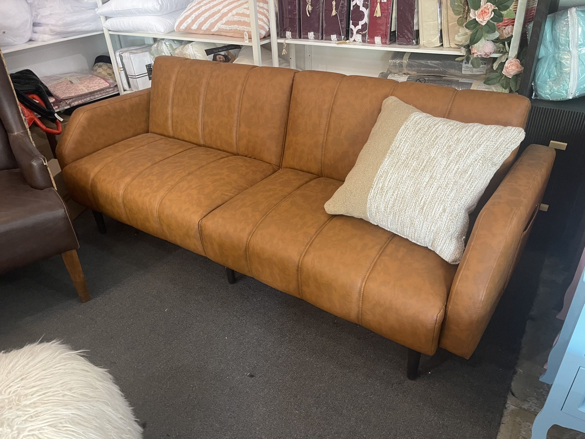New vegan leather sofa bed delivery available