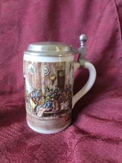 Seltmann Weiden Bavaria Germany Beer Stein w/Zinn Pewter Lid Handle Repaired